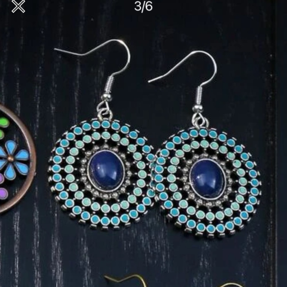 Shein Round Earrings 💚 Green